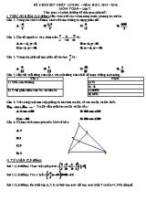 Đề khảo sát chất lượng  Năm học 2015  2016 môn Toán  lớp 7